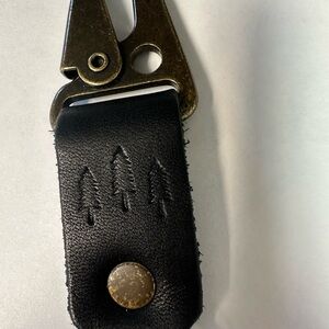 Portland Leather Black Key Holder with Gold Accents